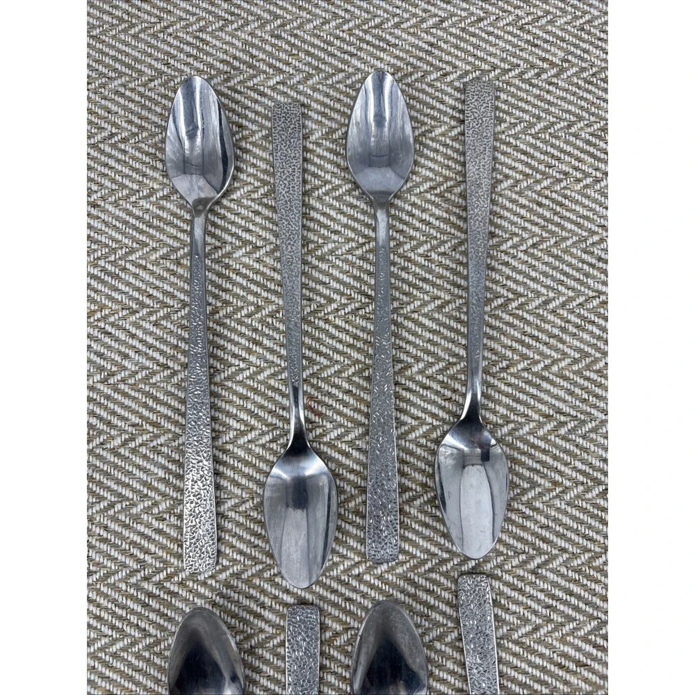 International Stainless Steel Iced Tea Spoons Set Of 8  Art Deco